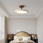 Stone & Walnut Flush Ceiling Light – Terrox – Lifestyle View 2