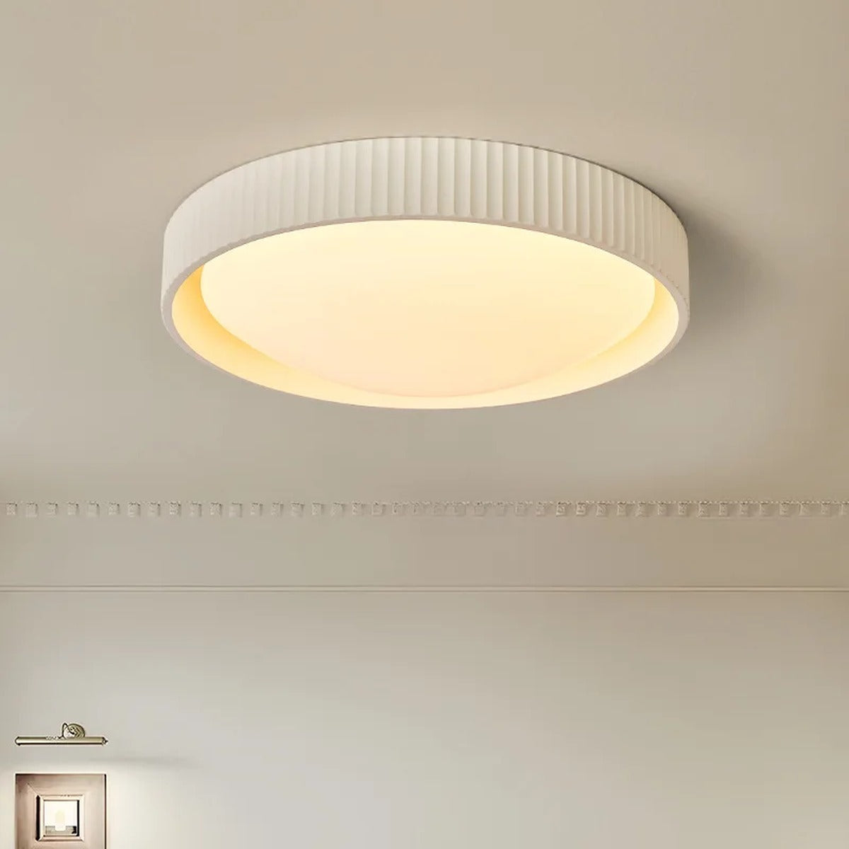 Ribbed Rim Bowl Flush Ceiling Light – Pelrix – Hero Shot