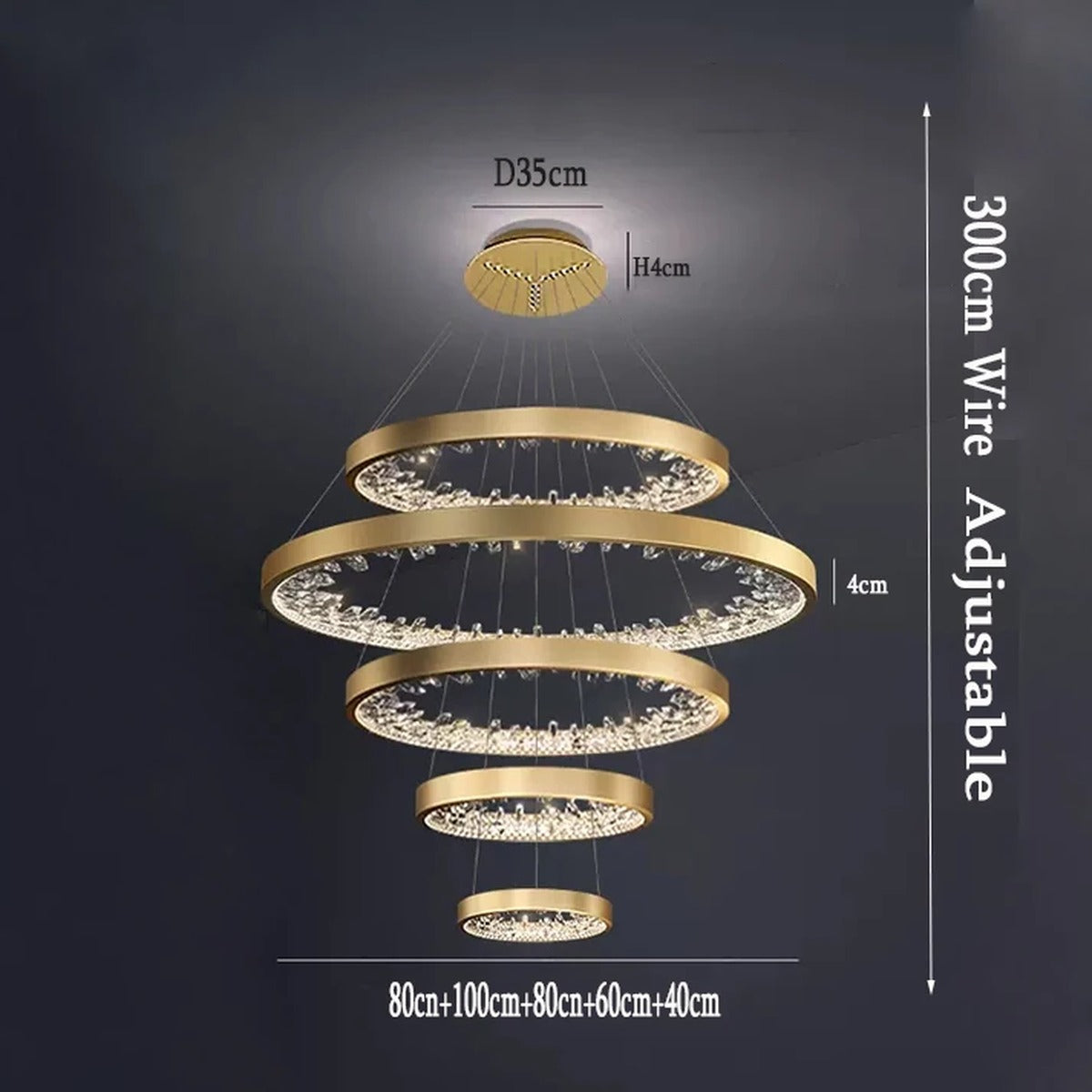 Modern Chandelier Mevon — 80×100Cmx80×60Cmx40Cm