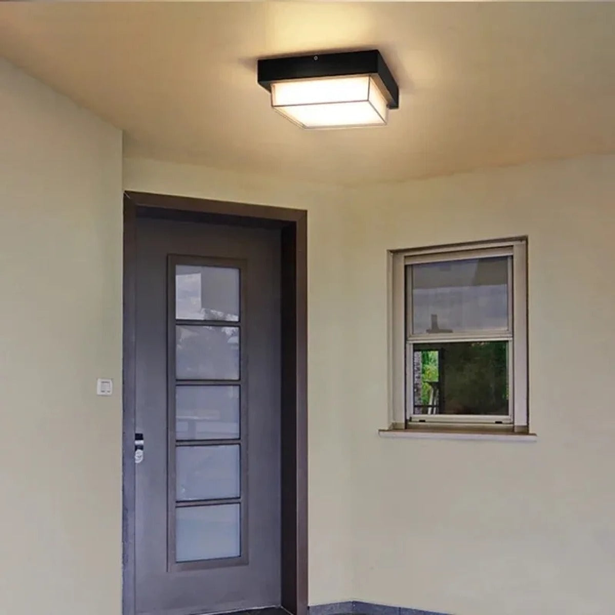 Square Outdoor Flush Ceiling Light – Kelmira – Product Detail 6