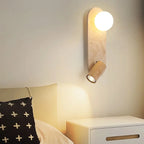 Travertine Wall Sconce Medivorn – Natural Wood Spotlight