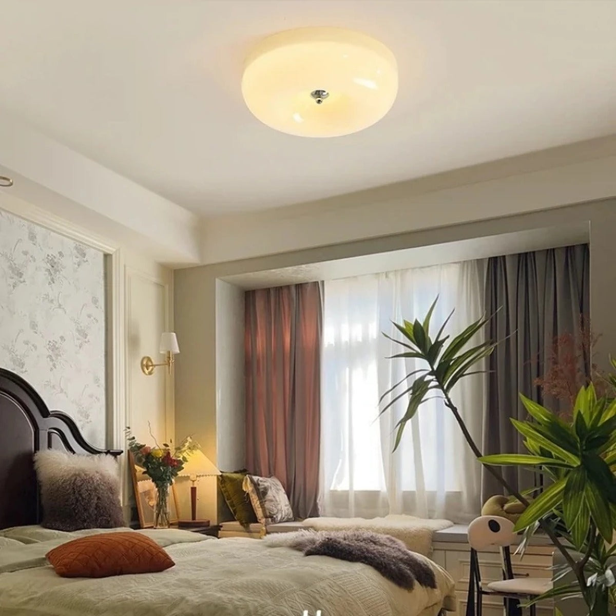 Glossy Pebble Dome Flush Ceiling Light – Ivrix – Lifestyle View 4