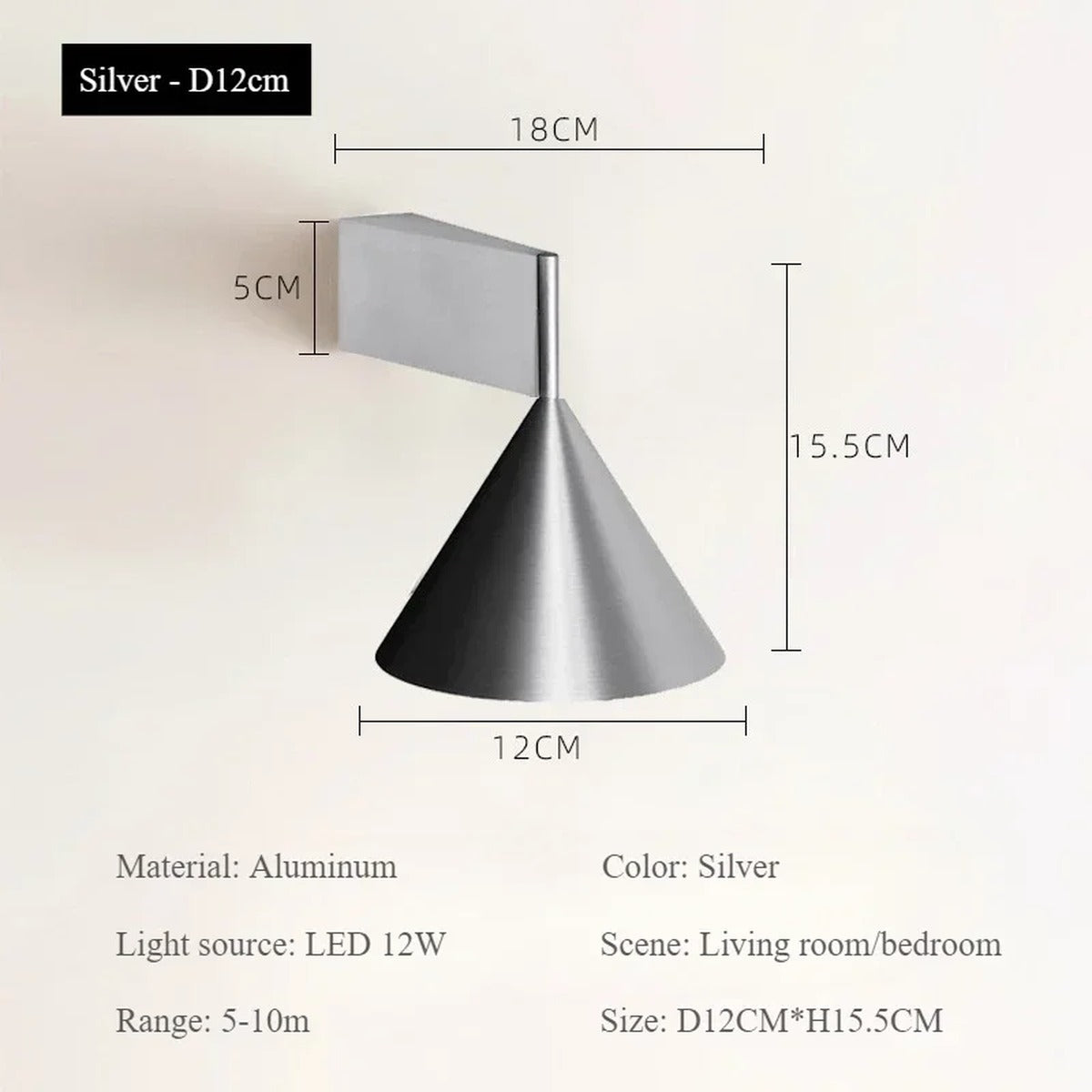 Angled Cone Textured Wall Sconce – Elrovan – Product Detail 8