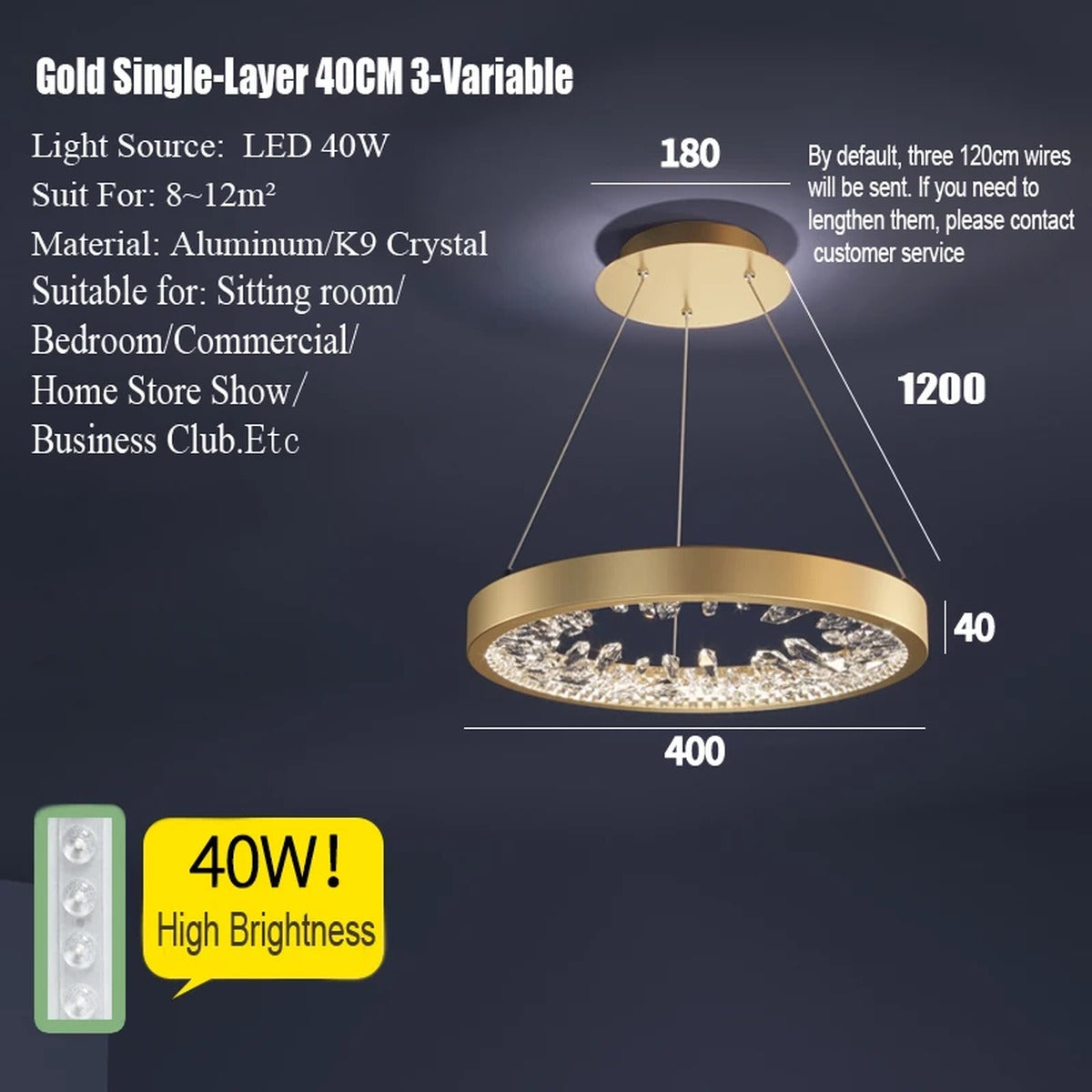 Multi-Ring Crystal Fringe Chandelier – Mevorath – Product Detail 8