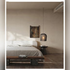 Kirinara Woven Bell Pendant Light — Black, bedside styling