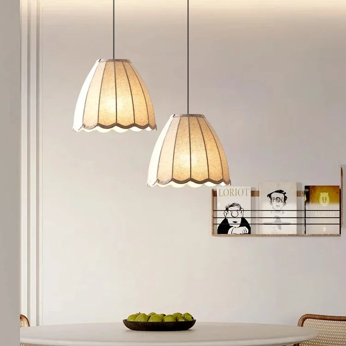 Pleated Linen Dome Pendant & Bar Light – Xevanth – Lifestyle View 2