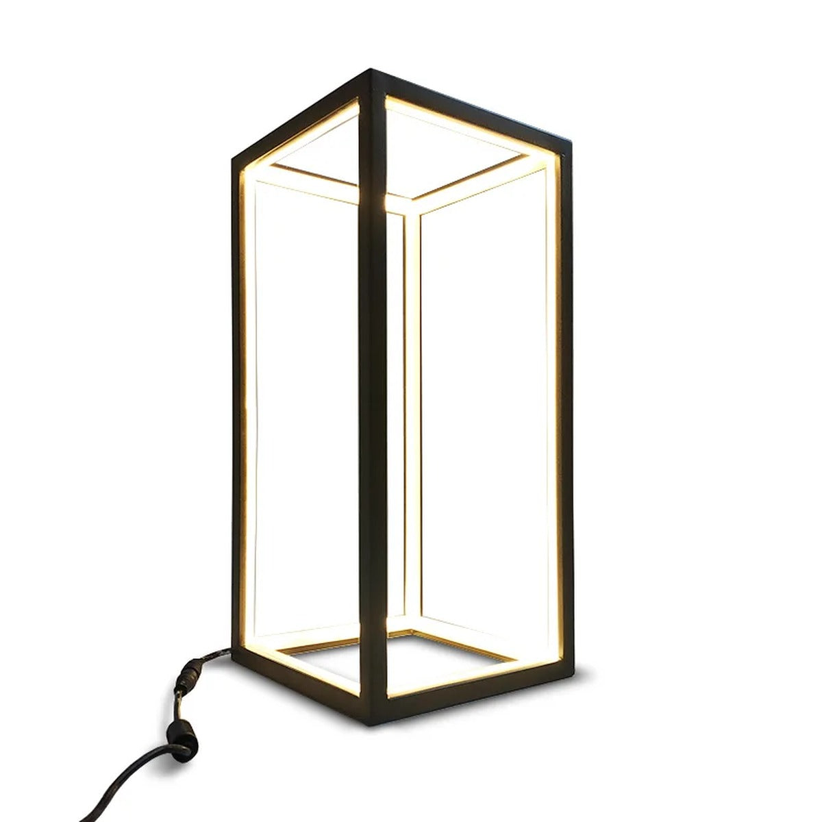 Welion LED geometric wireframe table lamp on a white background