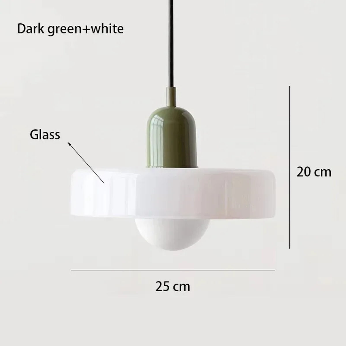 Solren Pendant Light — Dark Green & White