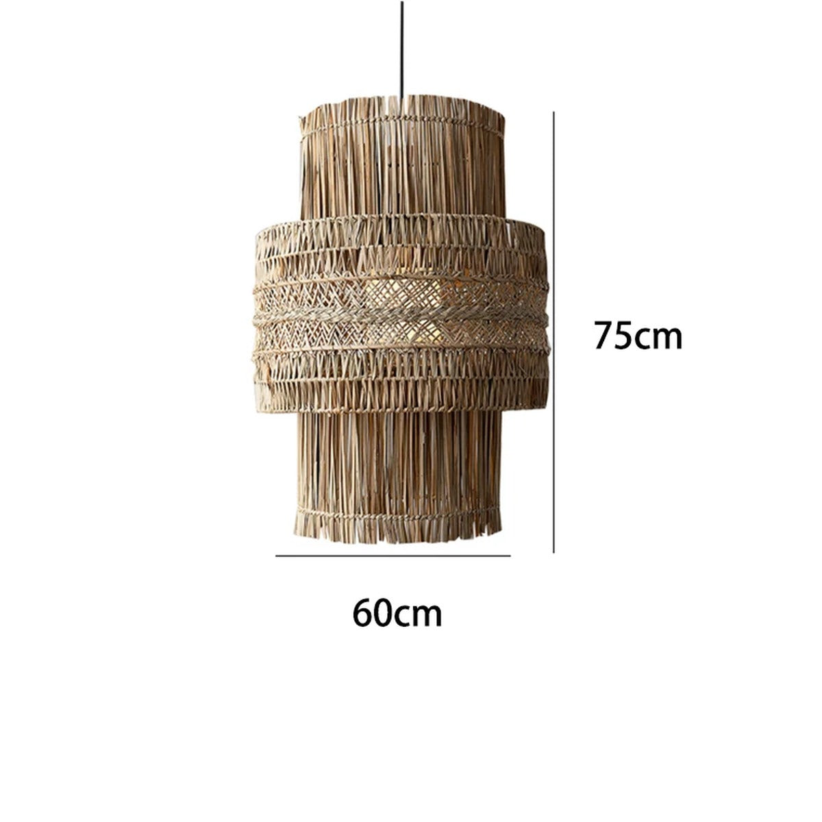 Tiered Bamboo Fringe Cylinder Pendant Light – Melrix – Product Detail 11