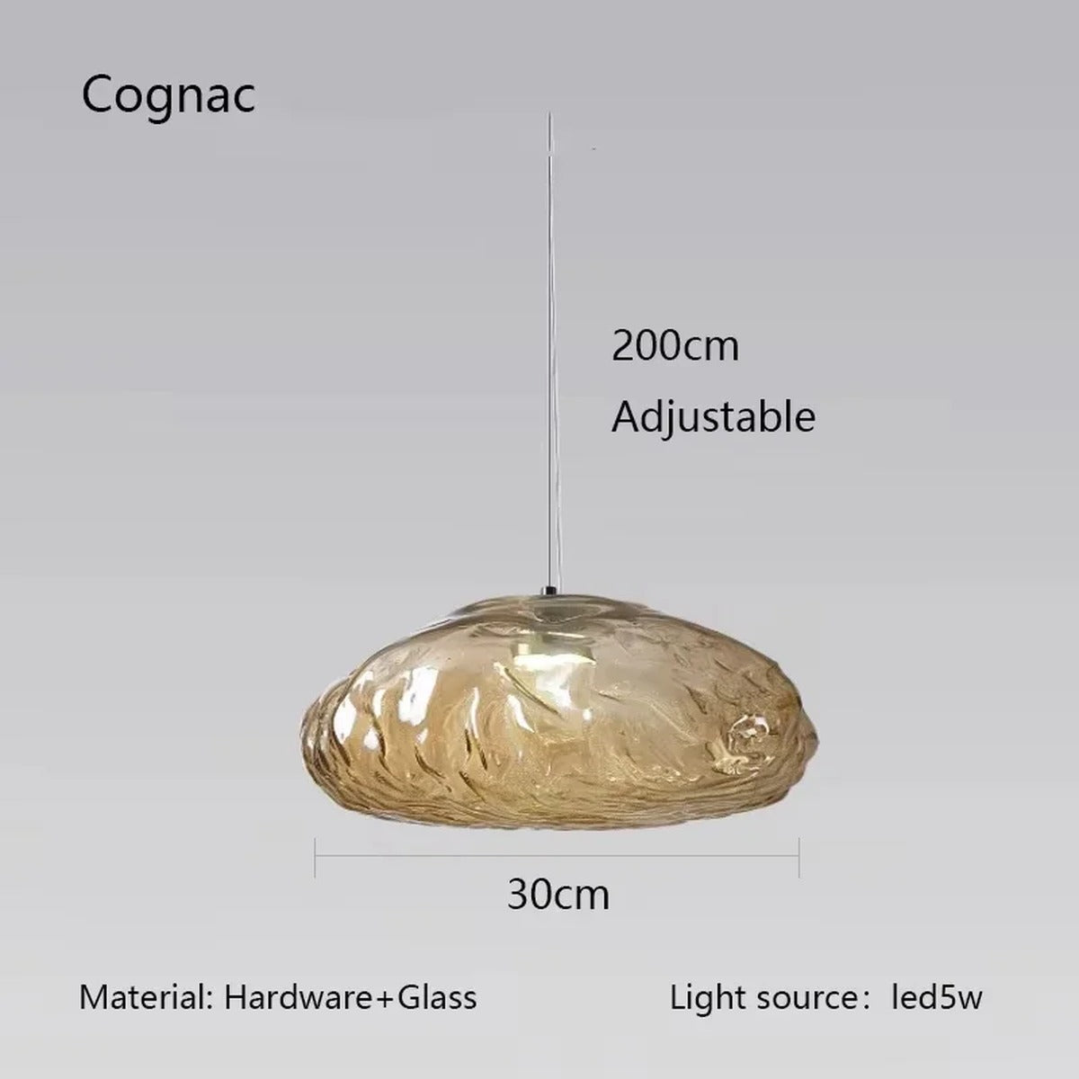 Rippled Glass Organic Pendant Light – Zolux – Product Detail 8