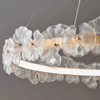 Florenza — detail of individual glass petal texture and gold frame