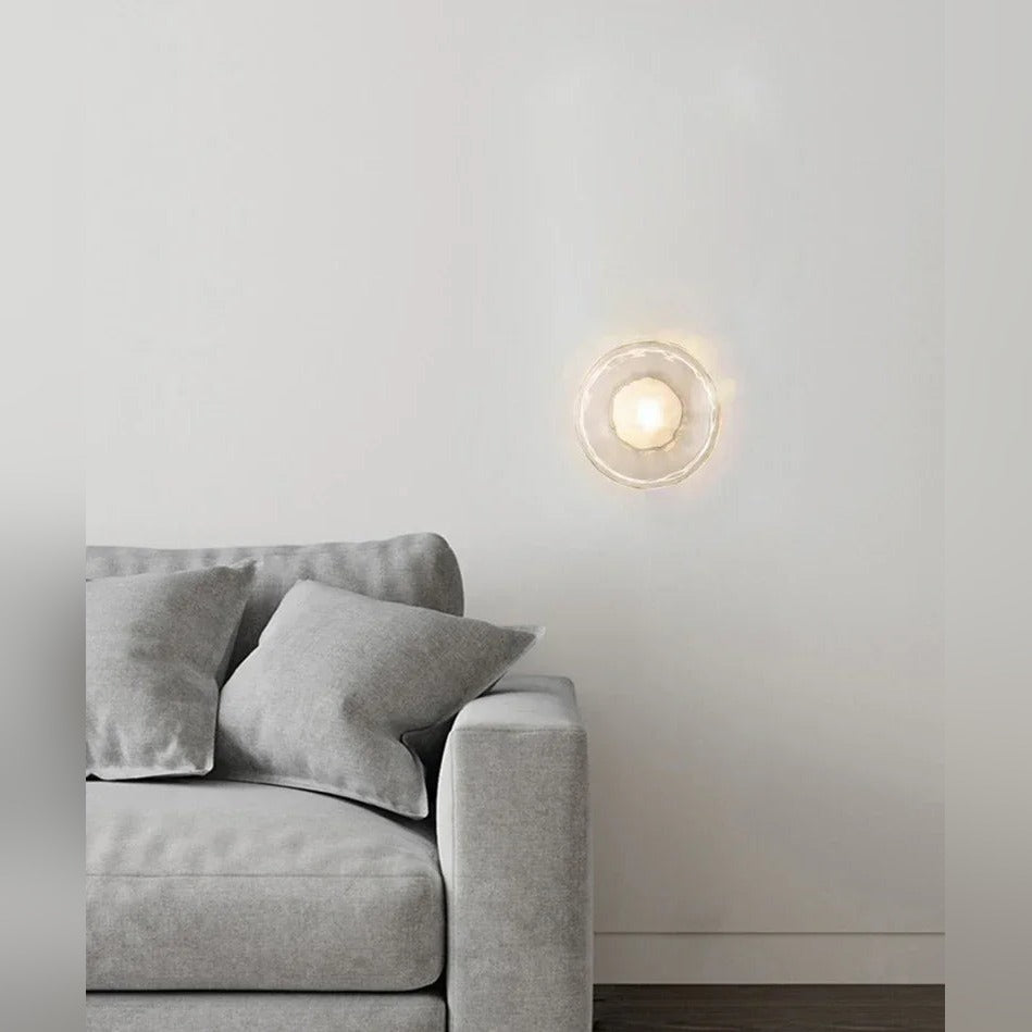 Lumivex faceted glass wall sconce - A-Clear