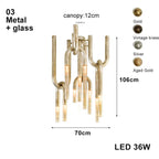 Sculptural Link Chandelier Parvorn – L70cm size specifications