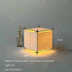 Industrial Parchment Cube Scaffolding Floor, Table & Pendant Lamp – Urix – Table Lamp Dimensions