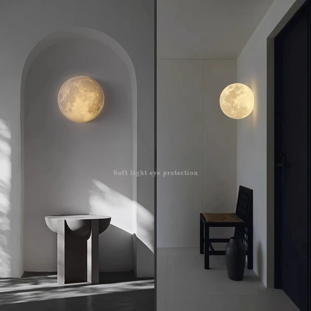 Moon Surface Half & Full Sphere LED Wall Light – Calvion – Lifestyle View 4