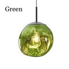 Organic Molten-Form Mirror Pendant Light – Sarvix – Green Finish