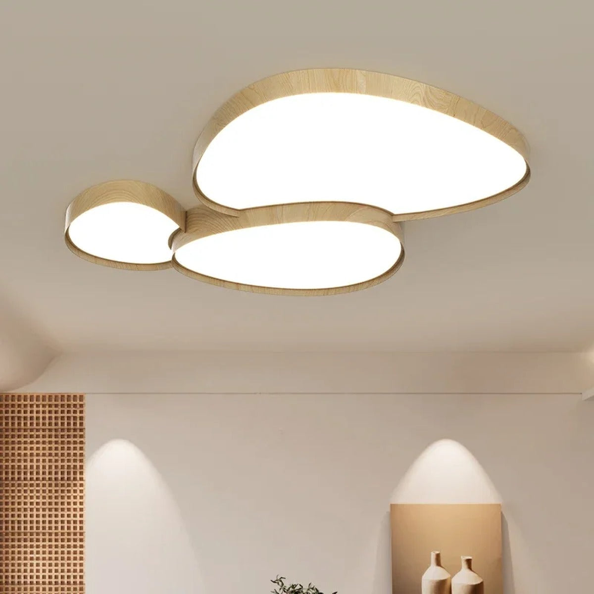 Organic Wood Grain Flush Ceiling Light – Timbron – Lifestyle View 4