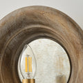 Carved Wood Disc Candle-Style Wall Sconce – Kaelorn – Product Detail 5