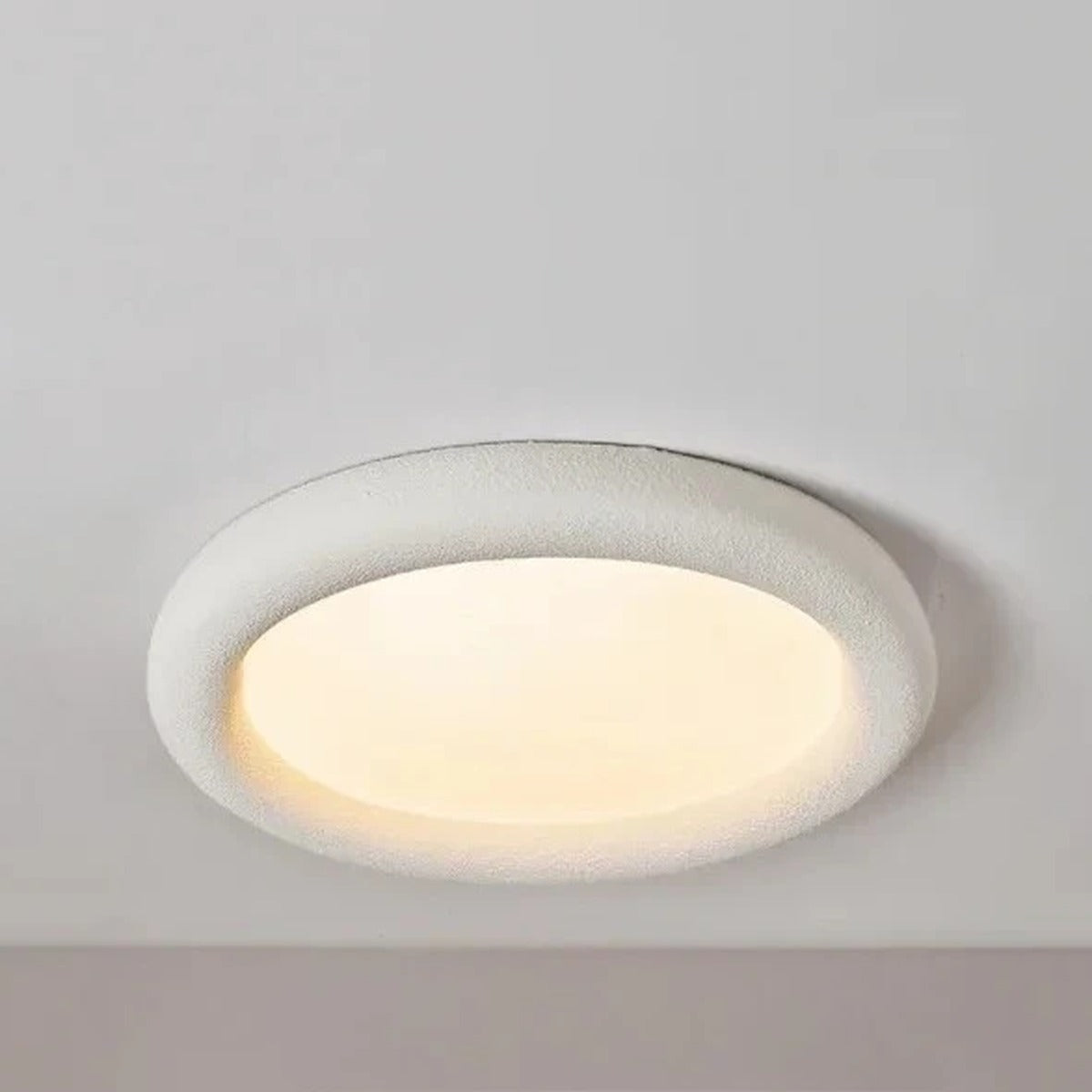 Textured Plaster Flush Ceiling Light – Nimvora – Product Detail 8