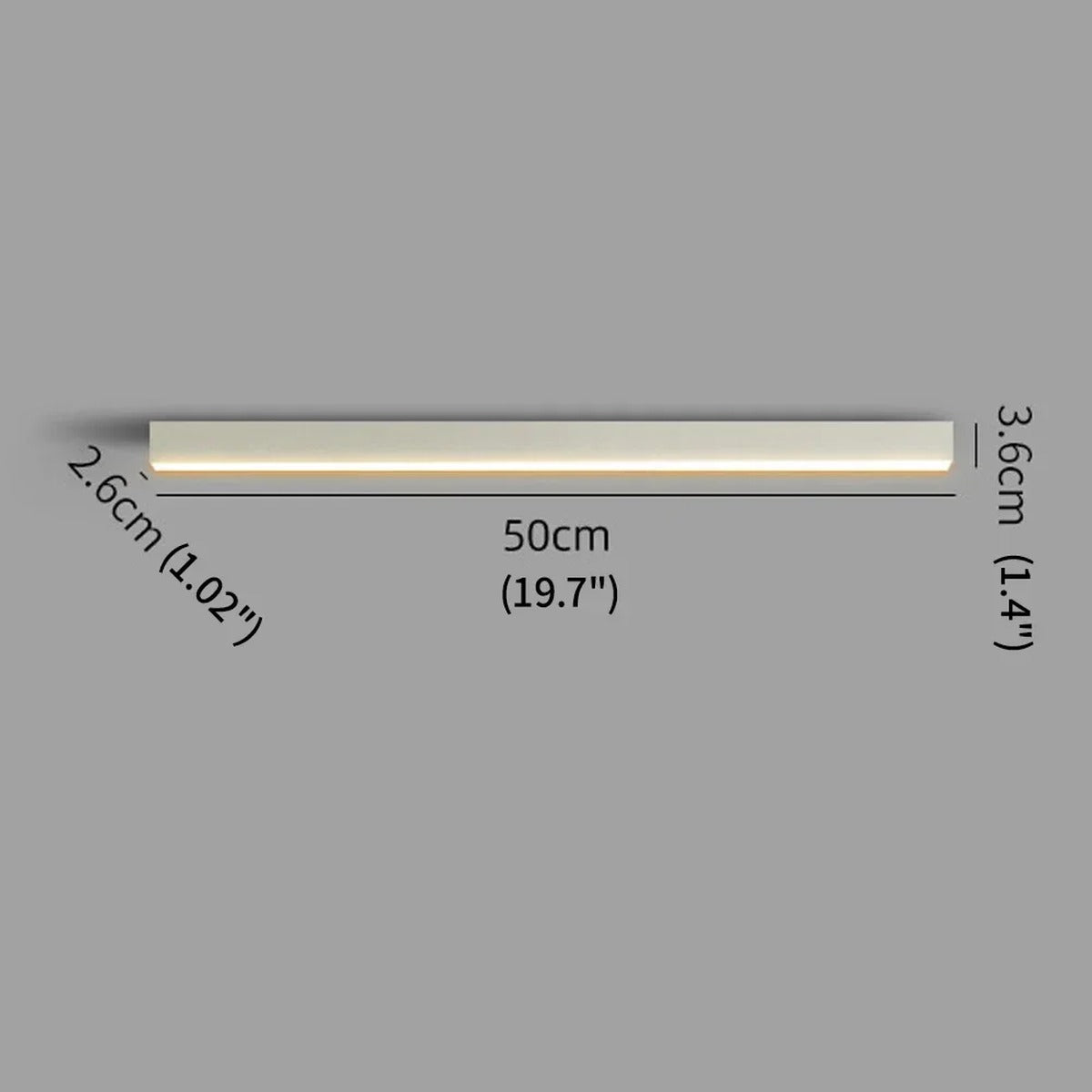 Sorendale Linear Ceiling Light – White 50cm Dimensions
