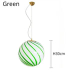 Candy-Stripe Swirl Glass Globe Pendant – Novaro – Product Detail 8