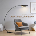 Sculptural Arc LED Floor Lamp – Florentix – Lifestyle View 2