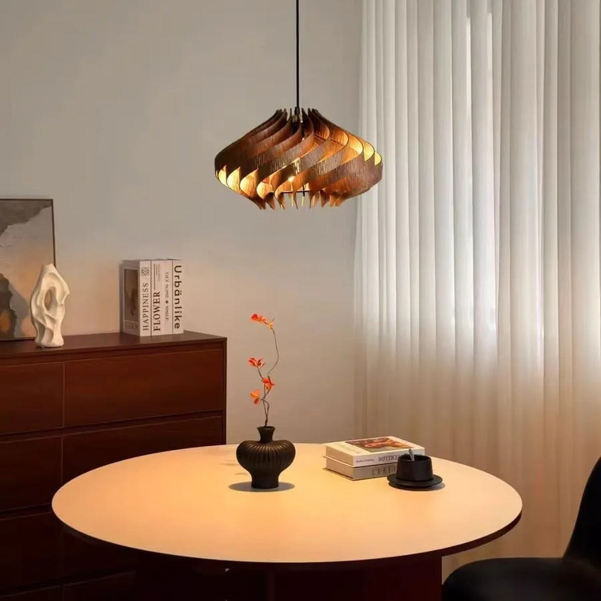Layered Wood Veneer Pendant Light – Yolux – Lifestyle View 3