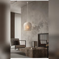 Kirinara Woven Bell Pendant Light -- White, living room lifestyle