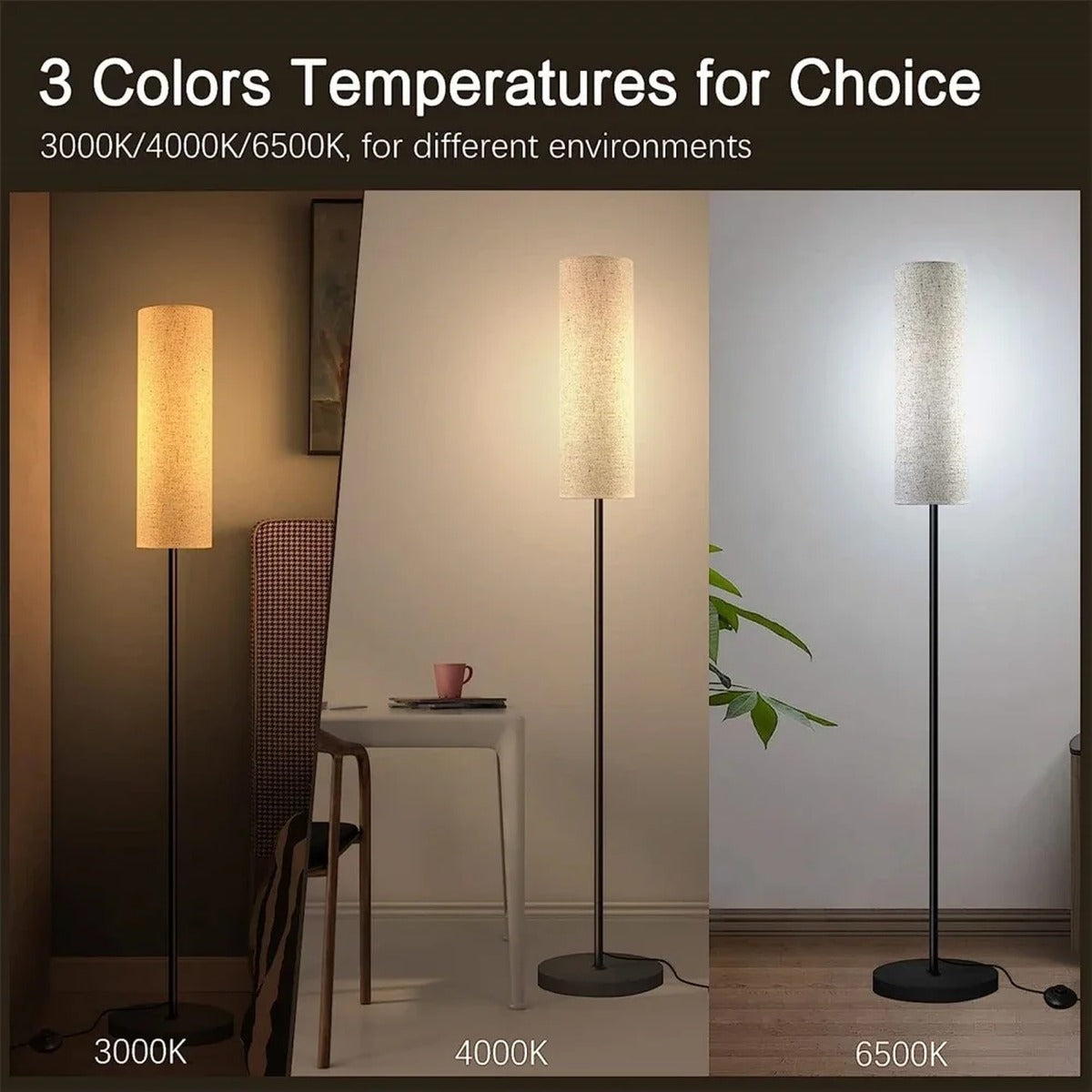 Natural Linen Shade Floor Lamp Relox – Lifestyle View 4