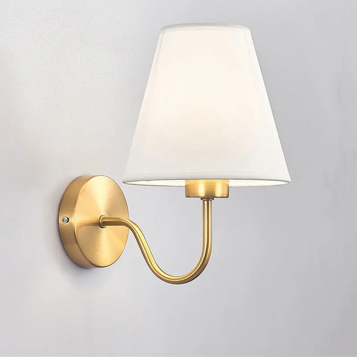 Gold Curved-Arm Empire Shade Wall Sconce – Gravion – Product Detail 5