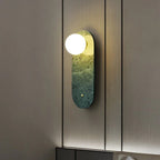 Zarvex travertine oval globe wall sconce natural stone
