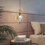 Brass Octagonal Frame Faceted Glass Pendant Light – Glacen – Lifestyle View 3