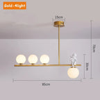 Minimalist Pendant Light Luxara — Gold 4 lamps