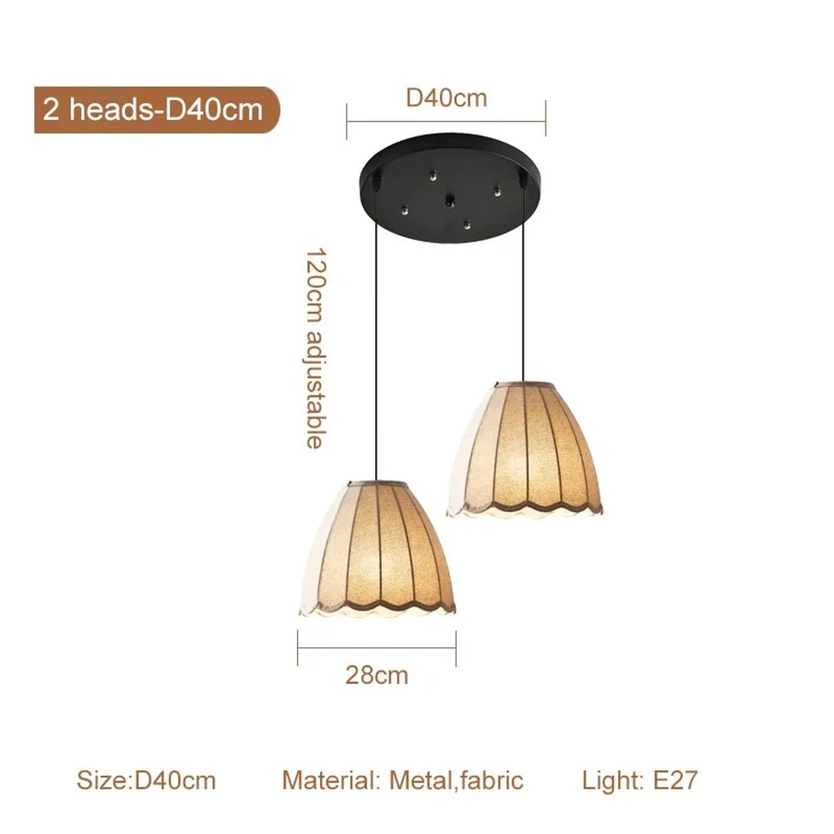 Pleated Linen Dome Pendant & Bar Light – Xevanth – Product Detail 8