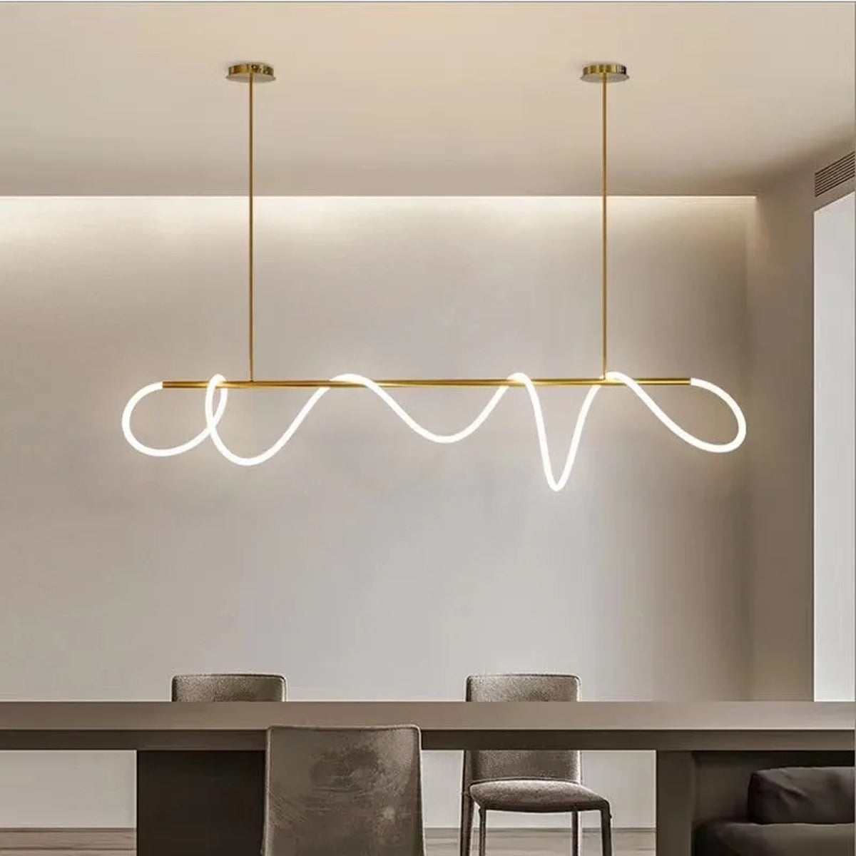 Ribbon Curl LED Ring Chandelier – Yelrix – Product Detail 5