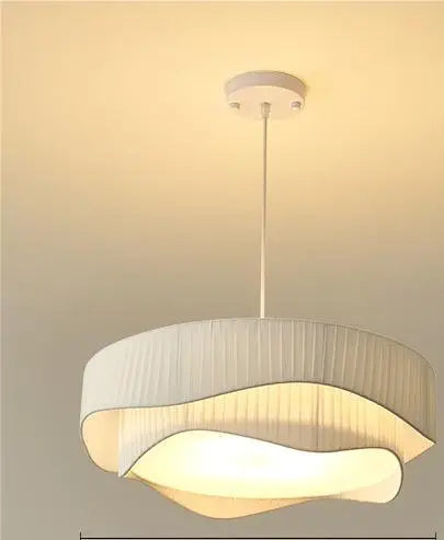 Sculptural Pleated Fabric Pendant Light – Camiran – Grey, 50 cm