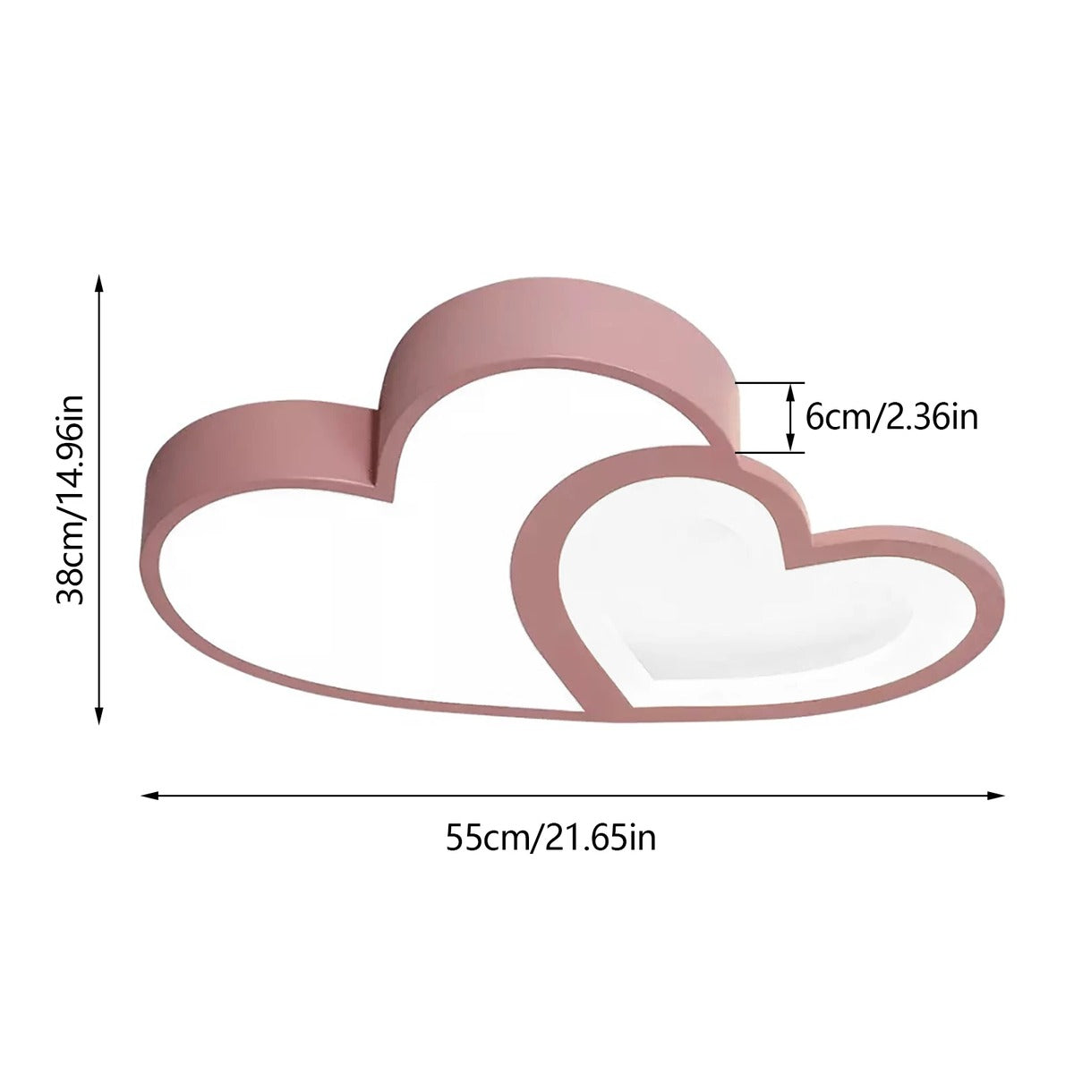 Double Heart LED Flush Ceiling Light – Coralith – Lifestyle View 4