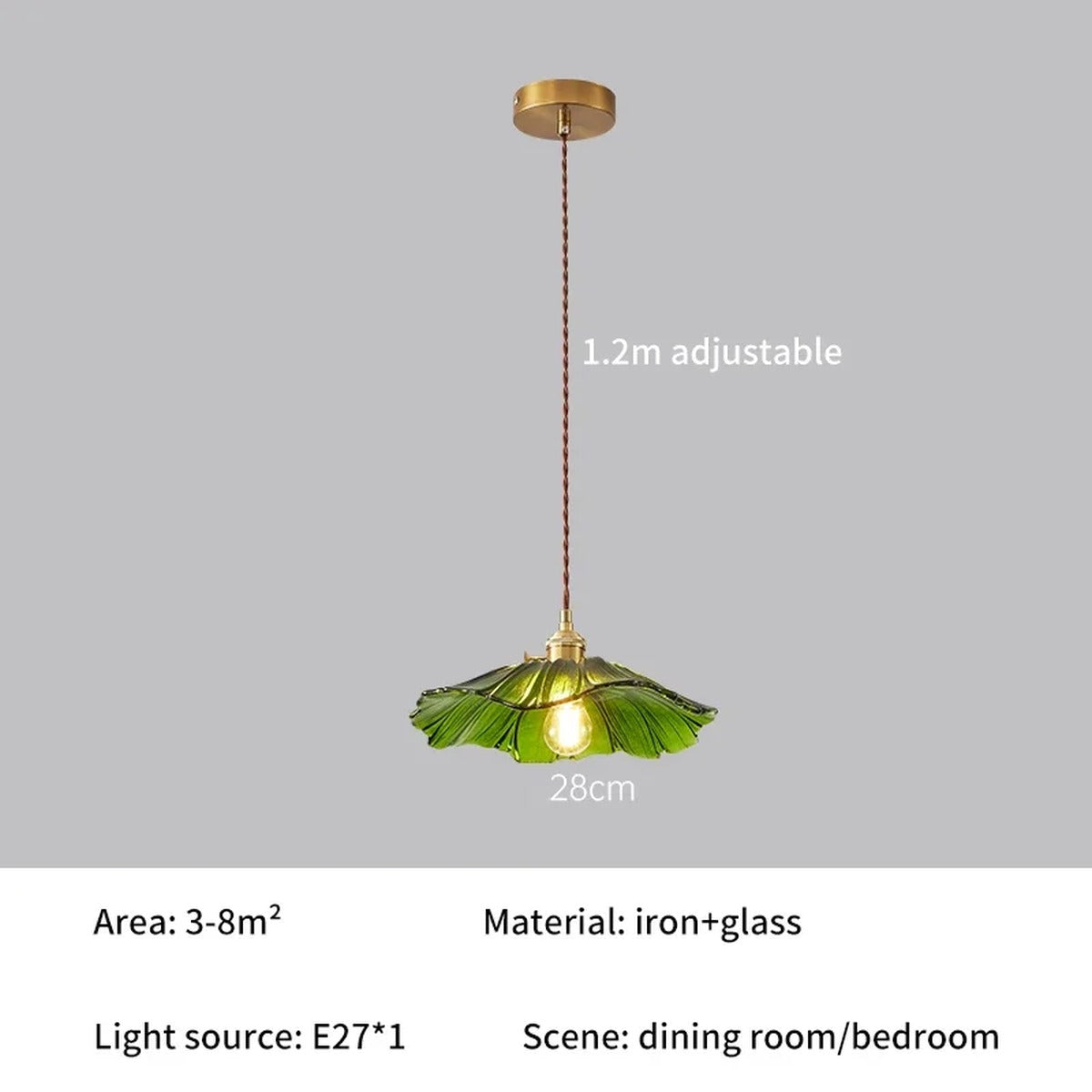 Scalloped Glass Flower Pendant Light Florivex – Product Detail 7