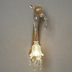 Serengeti giraffe wall sconce, gold finish, left-facing single — detail