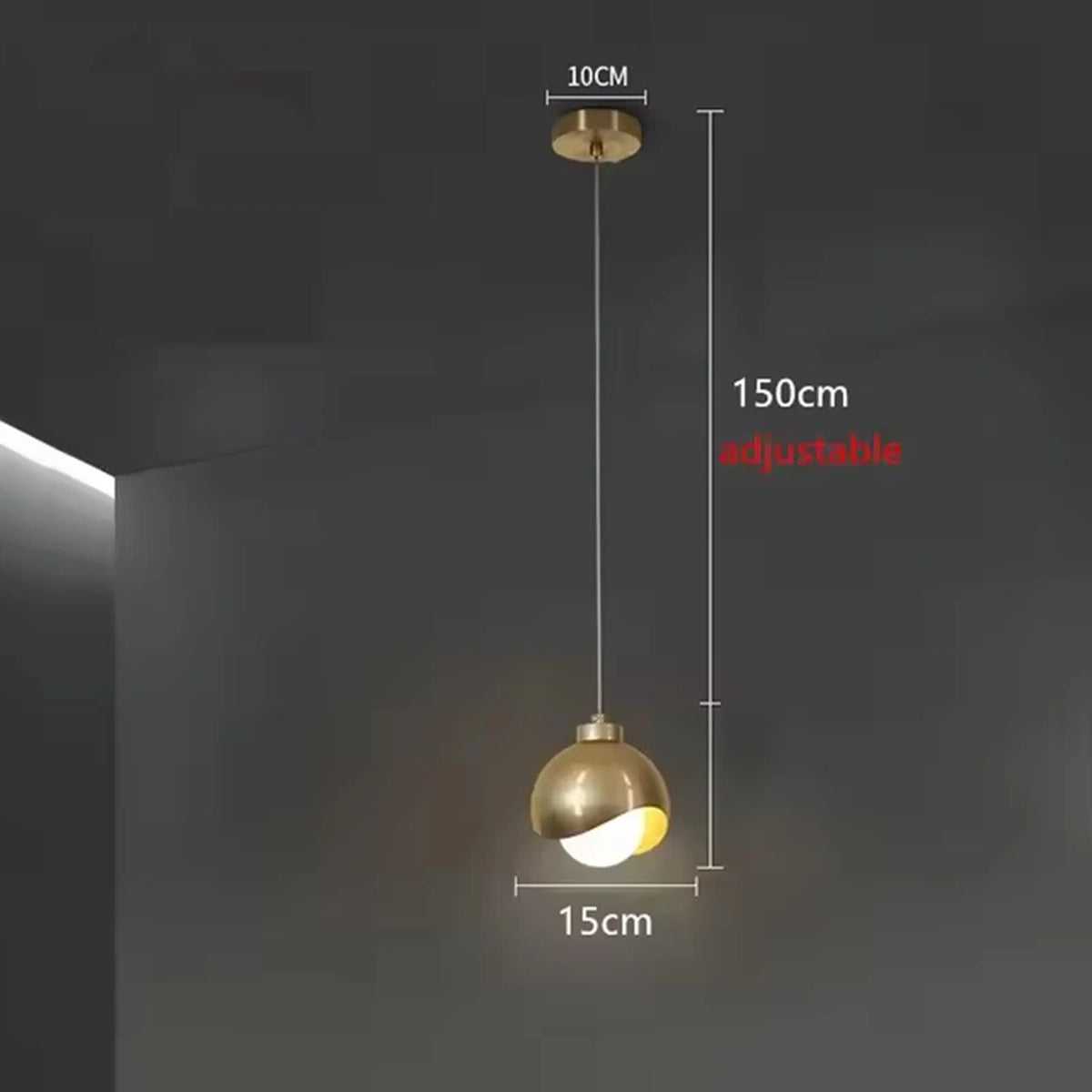 Illuminated Glass Sphere Pendant Light Quellinth – Product Detail 8