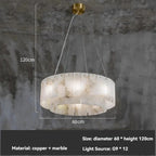 Hand-Cut Marble Panel Brass Ring Chandelier – Vestrax