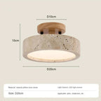 Natural Travertine Flush-Mount Ceiling Light Petrano – Product Dimensions