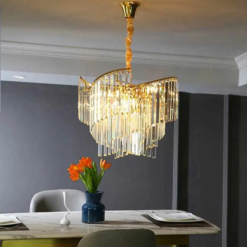 Hand-Blown Crystal Teardrop Chandelier Cermon – Lifestyle View 4