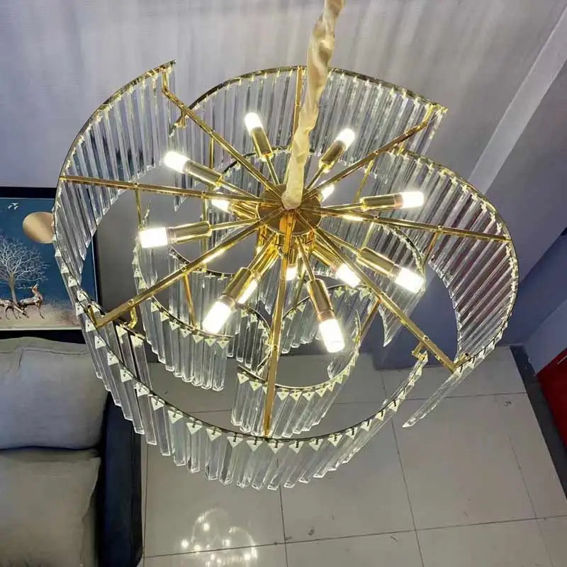 Hand-Blown Crystal Teardrop Chandelier Cermon – Lifestyle View 2