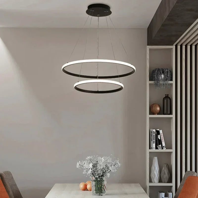 Multi-Ring LED Chandelier – Hbelion – Lifestyle View 2
