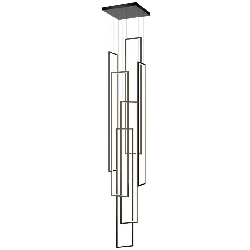 Nordic Rectangular Frame LED Chandelier Daldon – 6-Frame Studio View