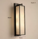 Slatted Linen & Iron Wall Sconce Velmont – Style A dimensions 65 x 15cm