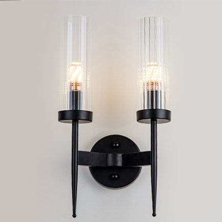 Ribbed Glass Aluminum Wall Sconce Aslon – Product Detail 10