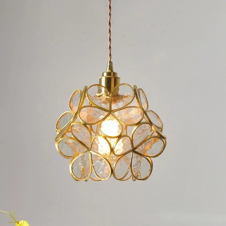 Handblown Floral Glass Pendant Light – Acelindor – Product Detail 8