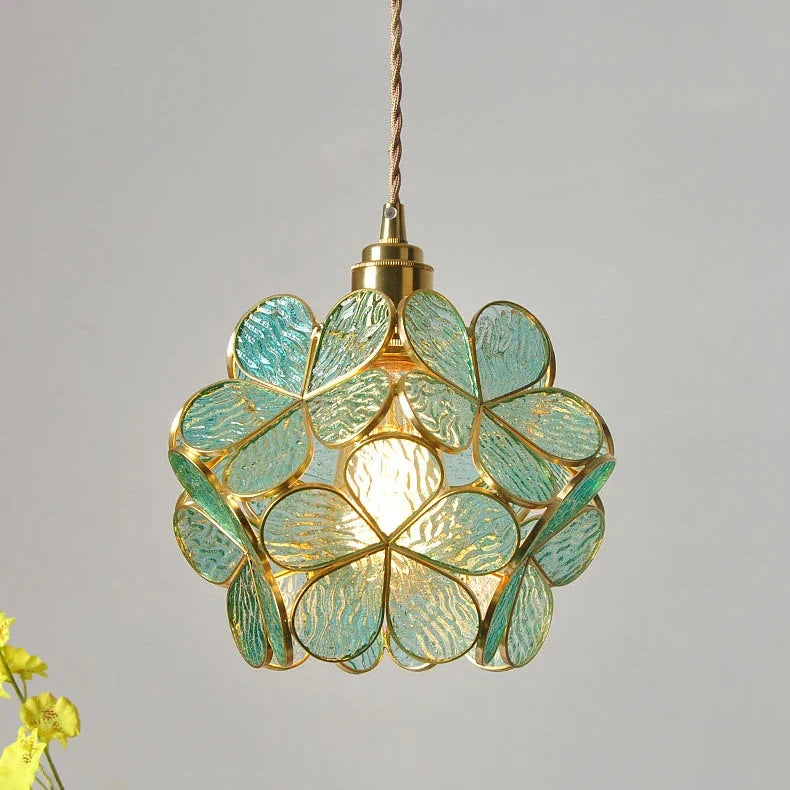 Handblown Floral Glass Pendant Light – Acelindor – Product Detail 9